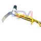 Delta Med Surgical Tebbetts-Style Retractor showing the serrated tip, integrated fiber optic port, and suction tube connection.