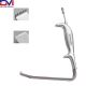 Delta Med Surgical Tebbetts-Style Breast Retractor with integrated suction port and serrated blade tip, non-lighted version